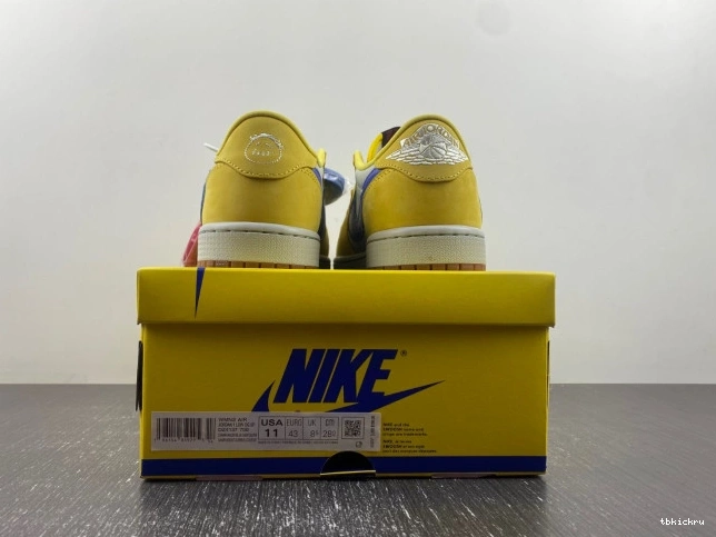Rep TBkick DZ4137-700 Canary Low Air Jordan Scott x 1 OG Travis 0716